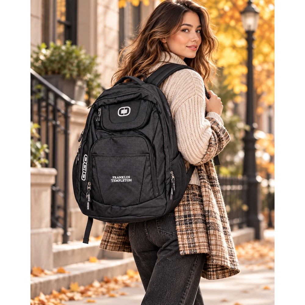 OGIO Laptop Backpack Black Franklin Templeton NWT Business Travel Work Tech Bag